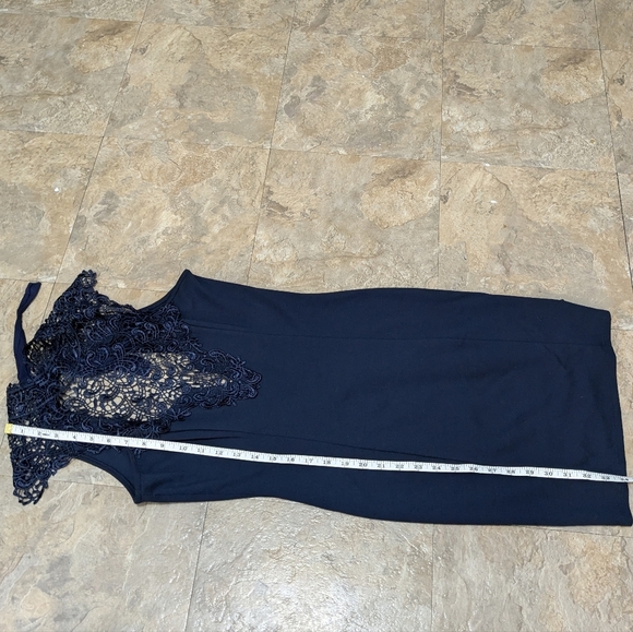 Lulu's Small Navy Blue Gorgeous Renaissance Court Lace Cocktail Mini Dress‎ - Picture 14 of 16